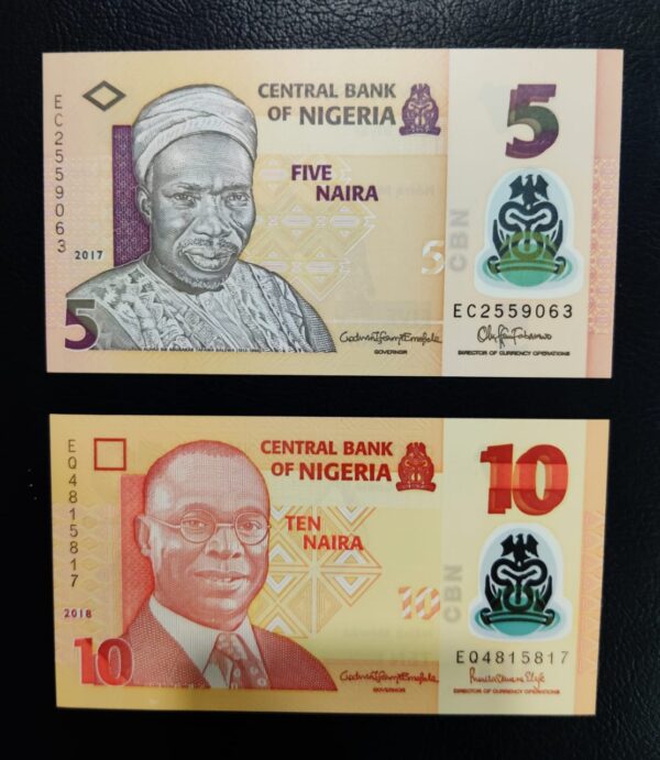 Nigeria 2 UNC polymer banknotes - Image 2