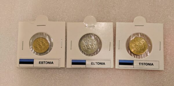 Set of 3 different coins of Estonia