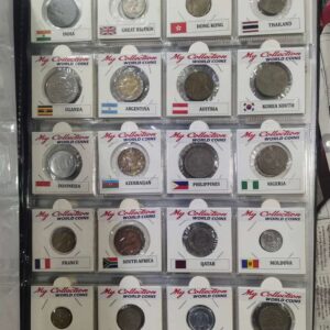 Collectible album of 100 different foreign coins