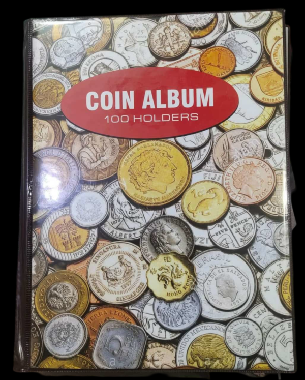 Collectible album of 100 different foreign coins