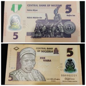 Nigeria 5 Naira Polymer Banknote UNC