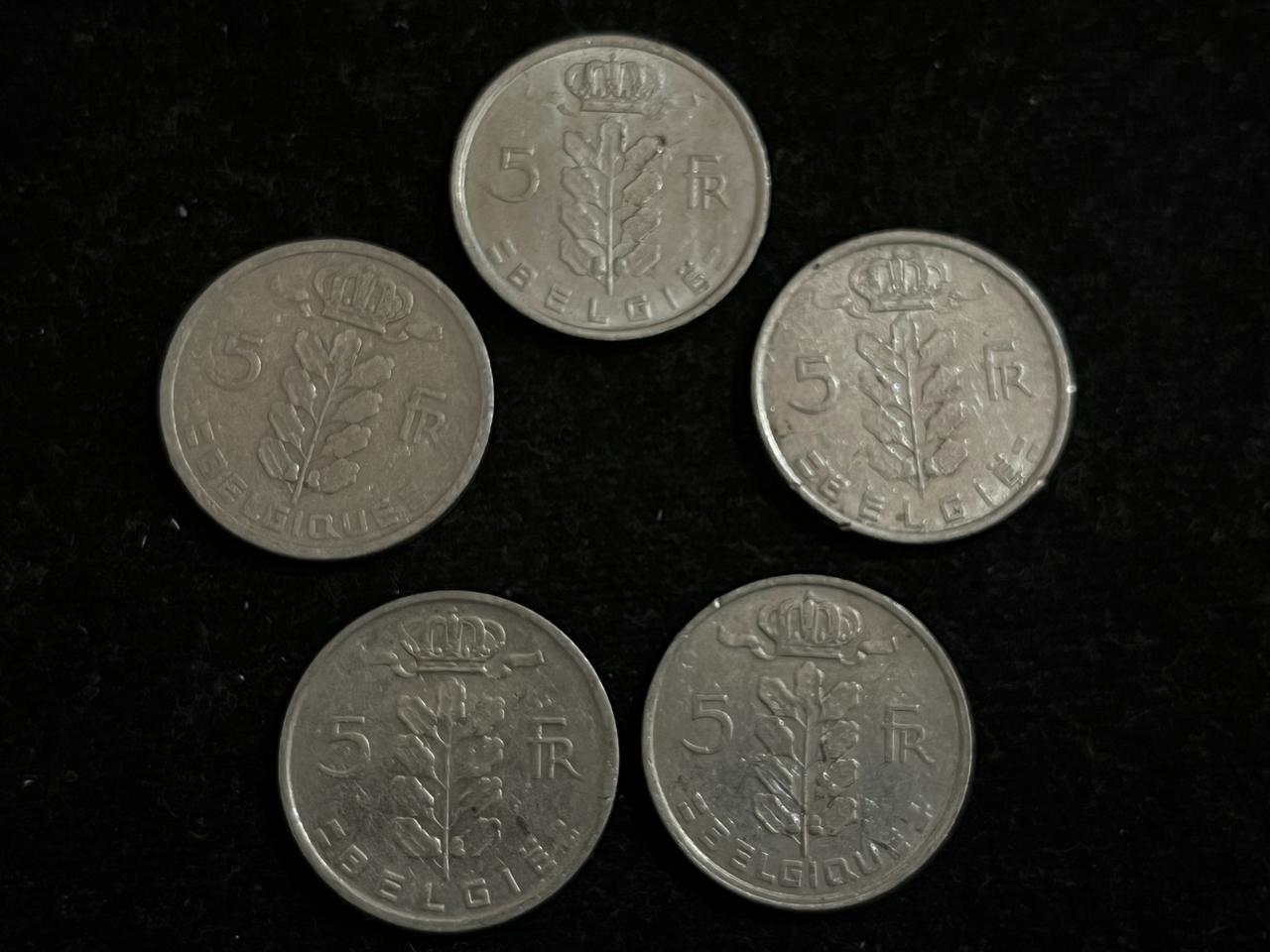 Belgium 5 Francs Coin