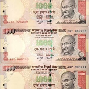 1000 Rupees banknote, signed by Governor Dr. Y. V. Reddy