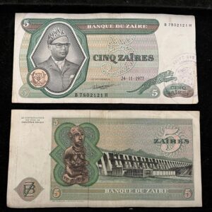 Democratic Republic of the Congo 5 Zaires banknote
