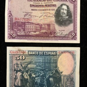 50 Pesetas Spain Banknote 1928