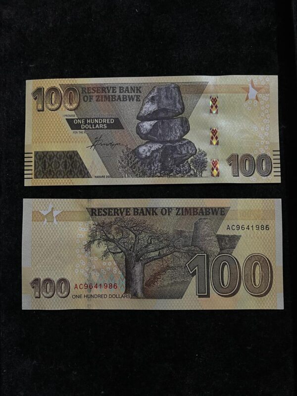 Zimbabwe 100 Dollars banknote