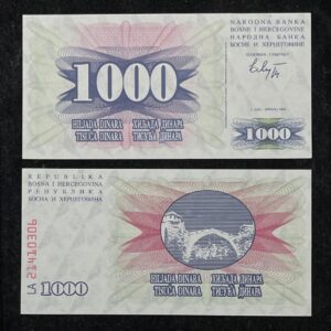 Bosnia and Herzegovina 1000 Dinars Banknote