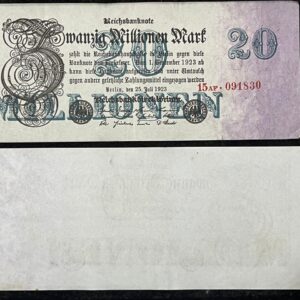 1923 Germany 20,000,000 Mark banknote